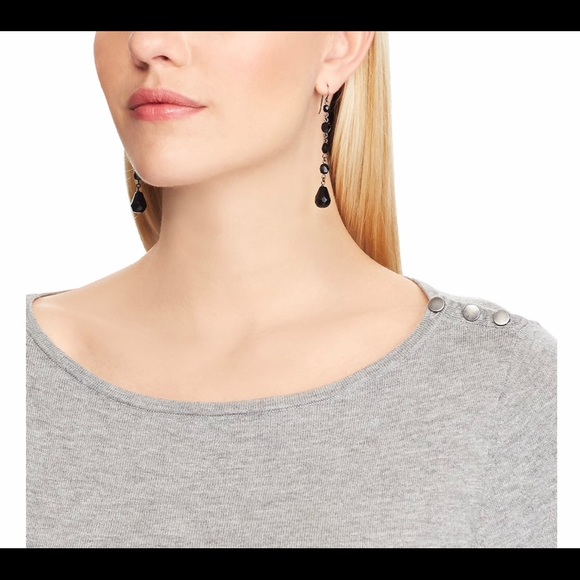 CHAPS Button Shoulder Pink Light Weight Sweater L - Picture 3 of 3